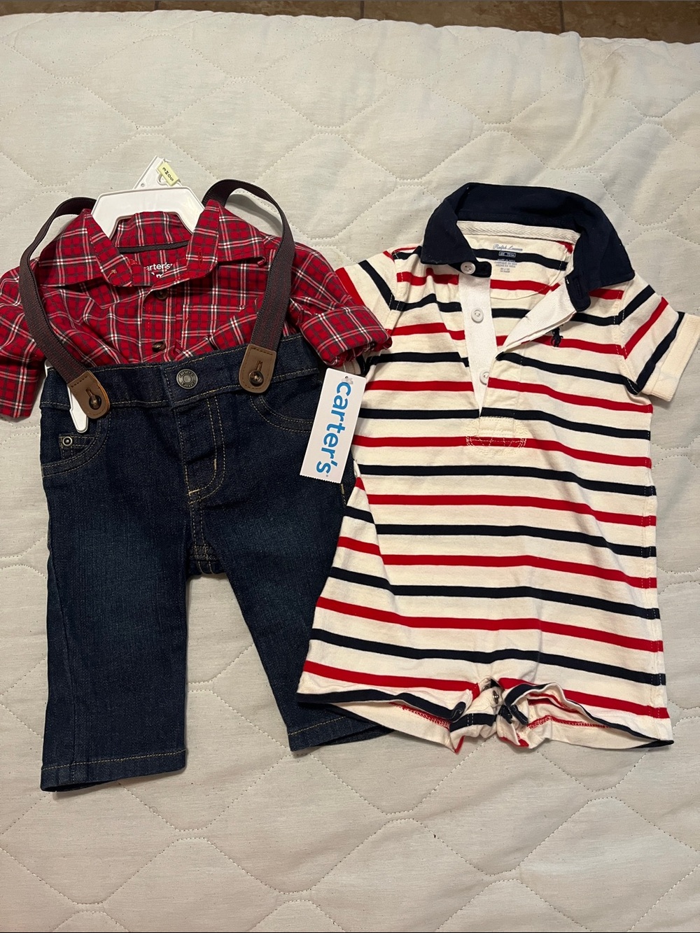 Bundle 2 baby boy red/white/blue outfits-Carter’s NWT & Ralph Lauren like new